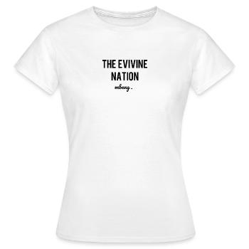 The evivine nation - T-shirt Femme - blanc - Devant - AI Model Female 172 dark (172cm)