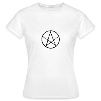 Pentagramm - Frauen T-Shirt - Weiß - Vorne - AI Model Female 172 dark (172cm)