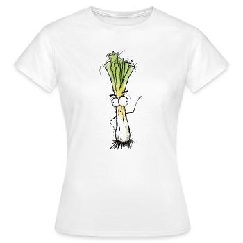 Lauch - Frauen T-Shirt - Weiß - Vorne - AI Model Female 172 dark (172cm)