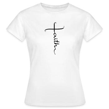 Église de la Foi Église de la Foi Croix de la Bible Jésus - T-shirt Femme - blanc - Devant - AI Model Female 172 dark (172cm)