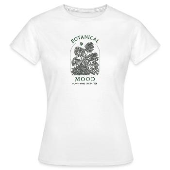 Design graphique de l’arc de plante minimaliste Monstera - T-shirt Femme - blanc - Devant - AI Model Female 172 dark (172cm)