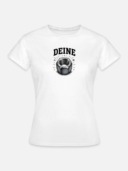 Industrieller Sechskantnut mit Sternen - Frauen T-Shirt - Weiß