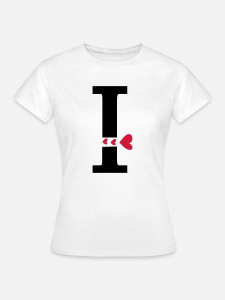 Capital de la letra I con el corazón - Camiseta mujer - blanco