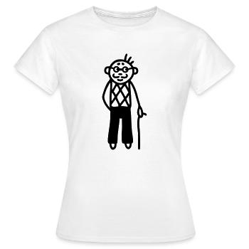 Opa mit Schnurrbart und Brille - Frauen T-Shirt - Weiß - Vorne - AI Model Female 172 dark (172cm)