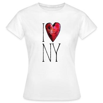 I heart New York - Frauen T-Shirt - Weiß - Vorne - AI Model Female 172 dark (172cm)