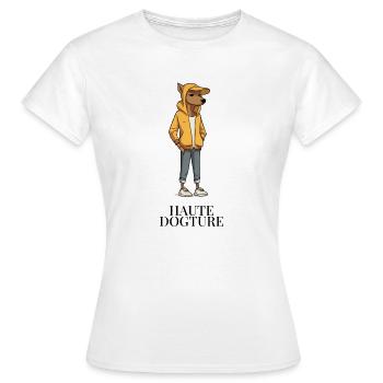 Haute Dogture (Haute Couture) - T-shirt Femme - blanc - Devant - AI Model Female 172 dark (172cm)