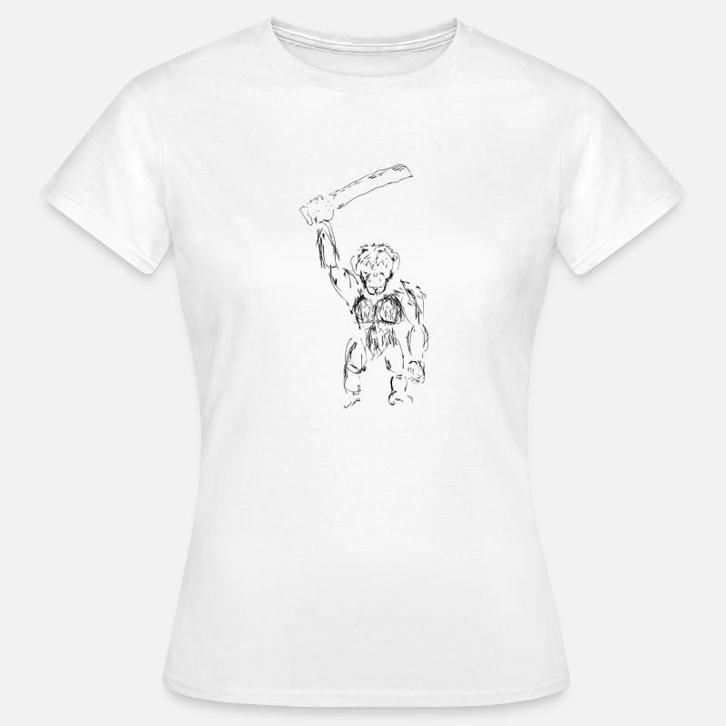 Sketchy Machete Chimp - Women's T-Shirt - white