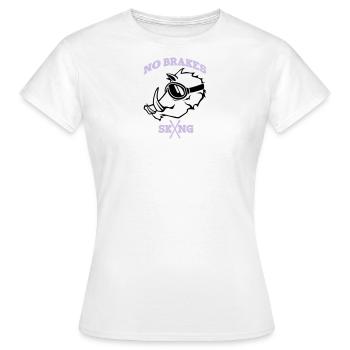 PISTENSAU NO BRAKES 2coloured - Women's T-Shirt - white - Front - AI Model Female 172 dark (172cm)