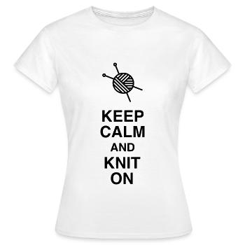 Tricot / Tricoter / Tricoteuse / Broderie - T-shirt Femme - blanc - Devant - AI Model Female 172 dark (172cm)