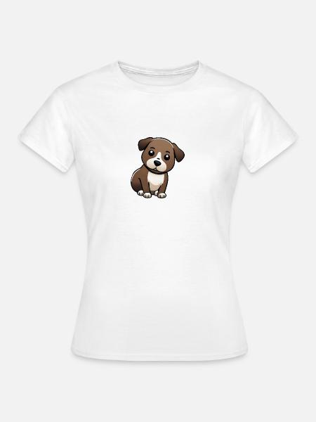 Einfach niedliches Hündchen - Frauen T-Shirt - Weiß