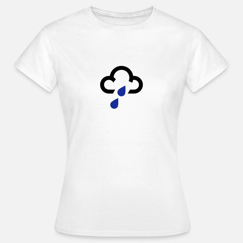 weather symbol icon rain cloud raining - Women's T-Shirt - white