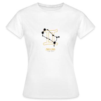 Sternzeichen Illustration Zwilling - Frauen T-Shirt - Weiß - Vorne - AI Model Female 172 dark (172cm)