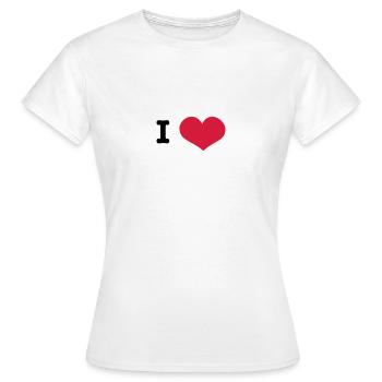 I heart ... (insert own text) - T-shirt Femme - blanc - Devant - AI Model Female 172 dark (172cm)