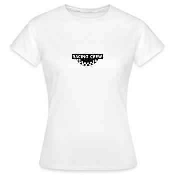 RACING CREW, Zielflagge - Frauen T-Shirt - Weiß - Vorne - AI Model Female 172 dark (172cm)