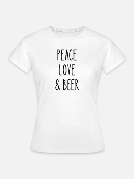 Frieden Liebe und Pizza - Frauen T-Shirt - Weiß