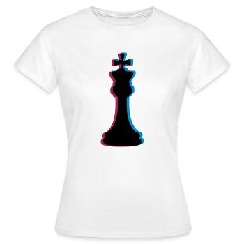 3D Effekt Schach - Frauen T-Shirt - Weiß - Vorne - AI Model Female 172 dark (172cm)