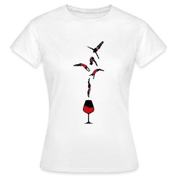 VIN VERRE VIN ROUGE - T-shirt Femme - blanc - Devant - AI Model Female 172 dark (172cm)