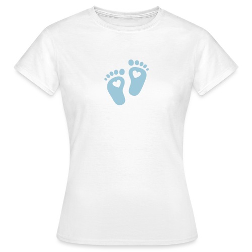 Baby Füße Herz, Fußabdruck, Geburt, Geschenk, Mama - Frauen T-Shirt