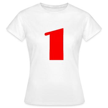 1. 1 AN. 1er ANNIVERSAIRE. ANNIVERSAIRE 1 AN - T-shirt Femme - blanc - Devant - AI Model Female 172 dark (172cm)