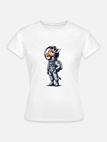 Cute Giraffe Astronaut - Frauen T-Shirt - Weiß
