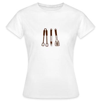 Grillbesteck - Frauen T-Shirt - Weiß - Vorne - AI Model Female 172 dark (172cm)