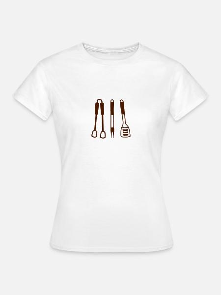 Grillbesteck - Frauen T-Shirt - Weiß