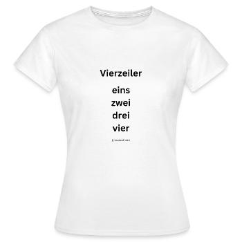 Vierzeiler - schwarze Schrift - Frauen T-Shirt - Weiß - Vorne - AI Model Female 172 dark (172cm)