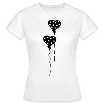 Herz Luftballons gepunktet - Frauen T-Shirt - Weiß - Vorne - AI Model Female 172 dark (172cm)