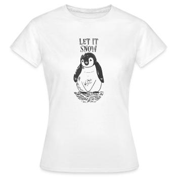 Pingouin « Let It Snow » - T-shirt Femme - blanc - Devant - AI Model Female 172 dark (172cm)
