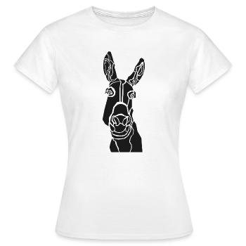 Minimalistische Esel-Silhouette - Frauen T-Shirt - Weiß - Vorne - AI Model Female 172 dark (172cm)