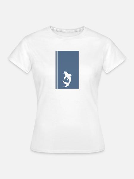 Koi Fisch Fischer - Frauen T-Shirt - Weiß