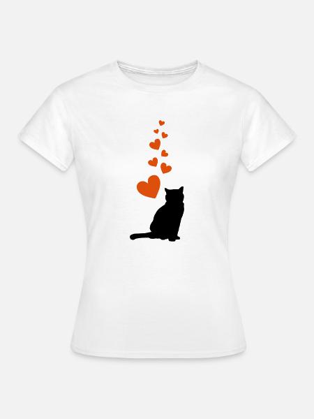 cat hearts - Frauen T-Shirt - Weiß