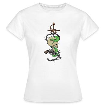 Skull Snake Revolver Rapier - T-shirt Femme - blanc - Devant - AI Model Female 172 dark (172cm)
