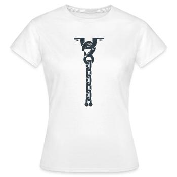 Krawatte Halskette 506070 - Frauen T-Shirt - Weiß - Vorne - AI Model Female 172 dark (172cm)