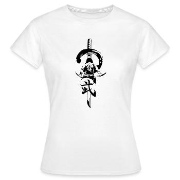 Samurai - Katana - Frauen T-Shirt - Weiß - Vorne - AI Model Female 172 dark (172cm)