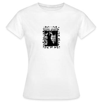 Love story - Women's T-Shirt - white - Front - AI Model Female 172 dark (172cm)