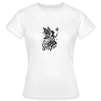 Filigrane Fee mit Flügeln und magischem Zauberstab - Frauen T-Shirt - Weiß - Vorne - AI Model Female 172 dark (172cm)