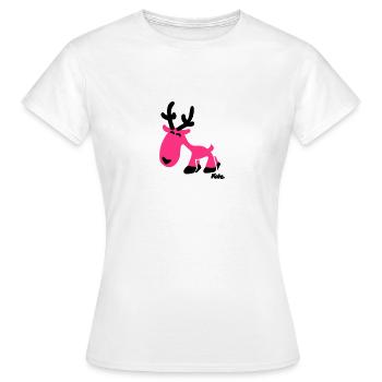 Rentier Rudi (c) - T-shirt Femme - blanc - Devant - AI Model Female 172 dark (172cm)