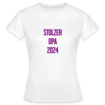 Stolzer Opa 2024 – Perfekt für frischgebackene Opa - Frauen T-Shirt - Weiß - Vorne - AI Model Female 172 dark (172cm)