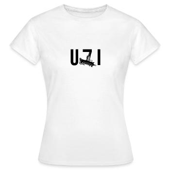 uzi - Frauen T-Shirt - Weiß - Vorne - AI Model Female 172 dark (172cm)