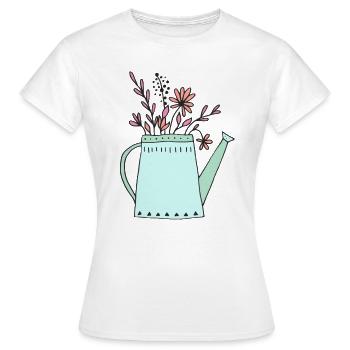 flower - Women's T-Shirt - white - Front - AI Model Female 172 dark (172cm)
