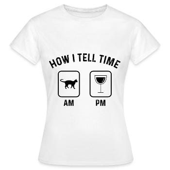 How to say time at PM - - Women's T-Shirt - white - Front - AI Model Female 172 dark (172cm)