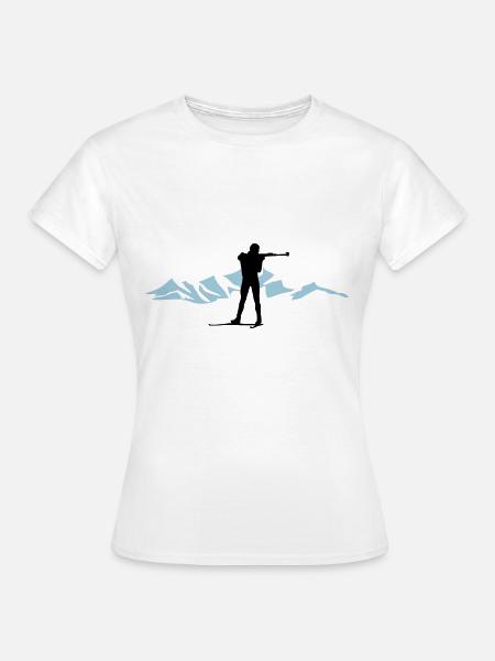 Biathlon et montagne - T-shirt Femme - blanc