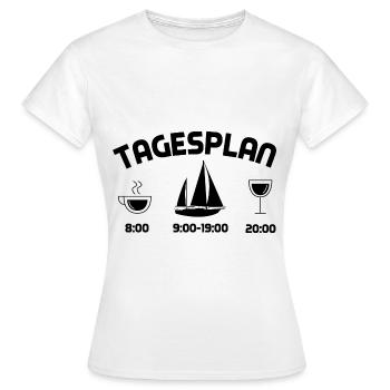 Tagsplan - (2) - Frauen T-Shirt - Weiß - Vorne - AI Model Female 172 dark (172cm)