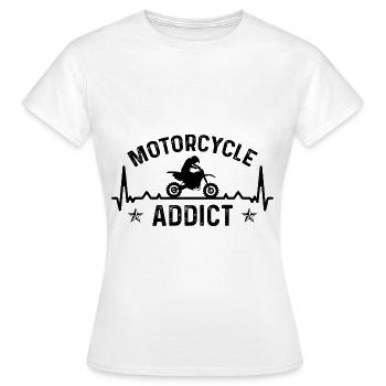 Motorcycle Dependent 2 - (MOTORCYCLE) - Women's T-Shirt - white - Front - AI Model Female 172 dark (172cm)