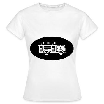 Demi-cercle et pompier - (2) - T-shirt Femme - blanc - Devant - AI Model Female 172 dark (172cm)