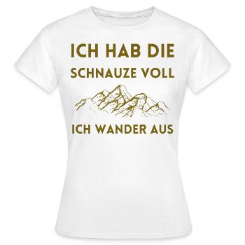 Lustiger Auswanderer Spruch Ich wander aus - Frauen T-Shirt - Weiß - Vorne - AI Model Female 172 dark (172cm)