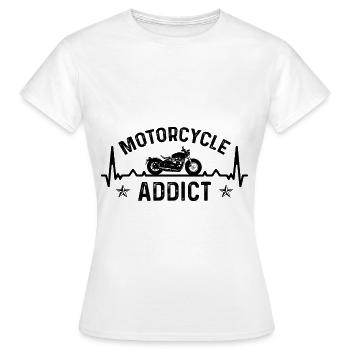 Motorcycle Dependent 3 - (MOTORCYCLE) - Women's T-Shirt - white - Front - AI Model Female 172 dark (172cm)