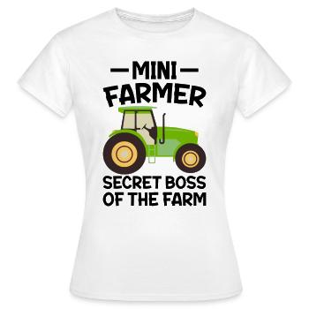 Farmer Secret Boss of Farm CEO Table - T-shirt Femme - blanc - Devant - AI Model Female 172 dark (172cm)