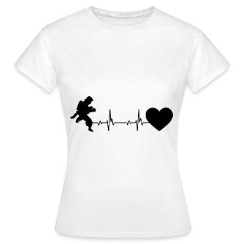 Herzschlagherz und Feuerwehr-Brigader - - Frauen T-Shirt - Weiß - Vorne - AI Model Female 172 dark (172cm)